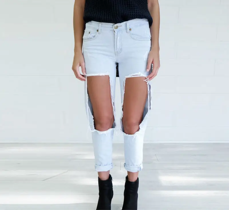 super ripped womens jeans