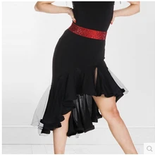 Новое поступление, костюм для латинских танцев, Сексуальная Марля, необычная юбка для латинских танцев, 3 вида цветов, Женский конкурс латиноамериканских танцев, юбка