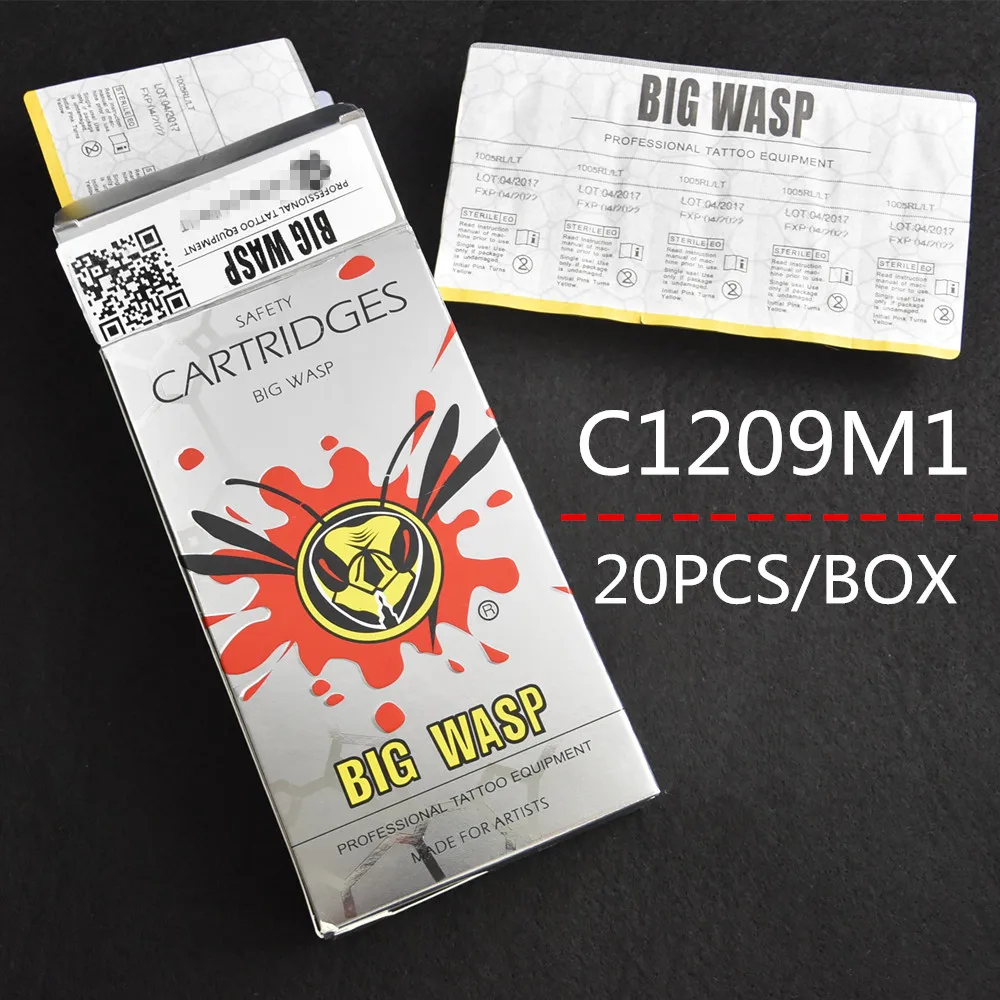 

Premium 20PCS C1209M1 Gray Cartridges Tattoo Needle Tubes 9M1 Single Stack Magnums 9 BIG WASP Needles Supply BWN-C1209M1#