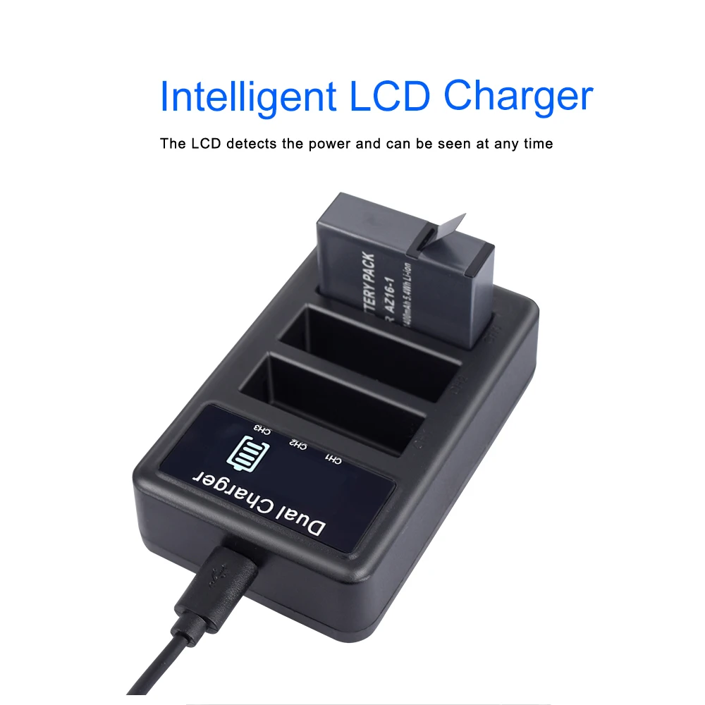 3pcs-1400mah-Original-For-Xiaomi-YI-lite-YI-2-4Kplus-4k-AZ16-1-Battery-LCD-USB