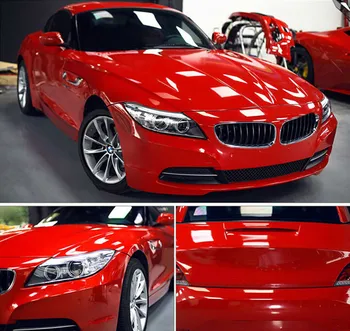 

SUNICE 60 in x 40 in Glossy Red Candy Vinyl Wrap Car Wrap Sheet Film Sticker and Decal Film for Car Bike Motorcycle Car Decor