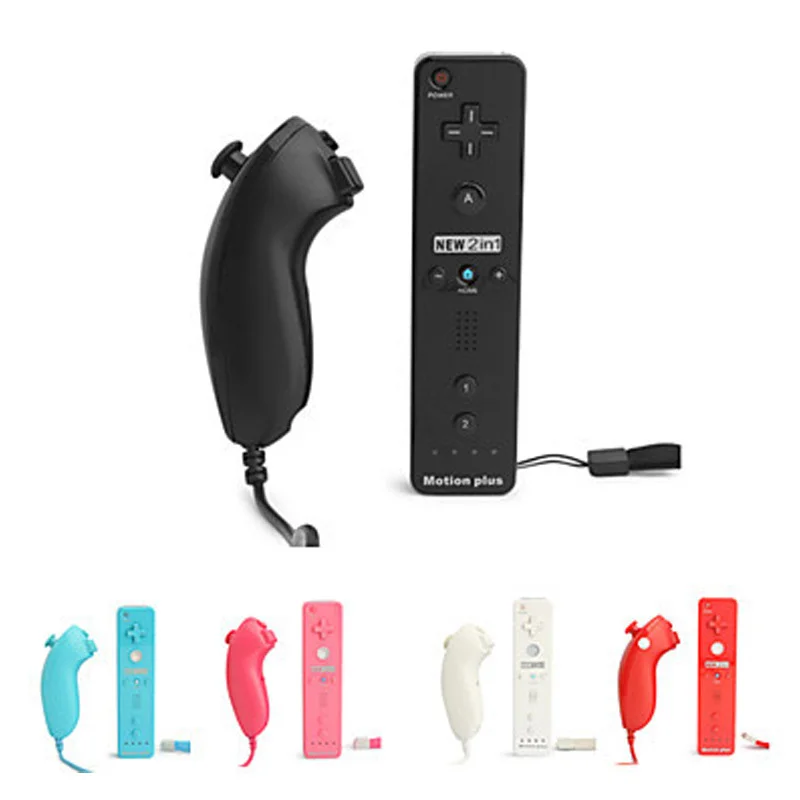 

2 in 1 Wireless Controle Built In Motion Plus Remote Controller For Nintend Wii Bluetooth Remote for Wii Game Accessories