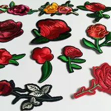 Смешанные 12 шт вышитые железные нашивки для одежды DIY полосатая одежда Лоскутная наклейка на заказ с цветочной аппликацией