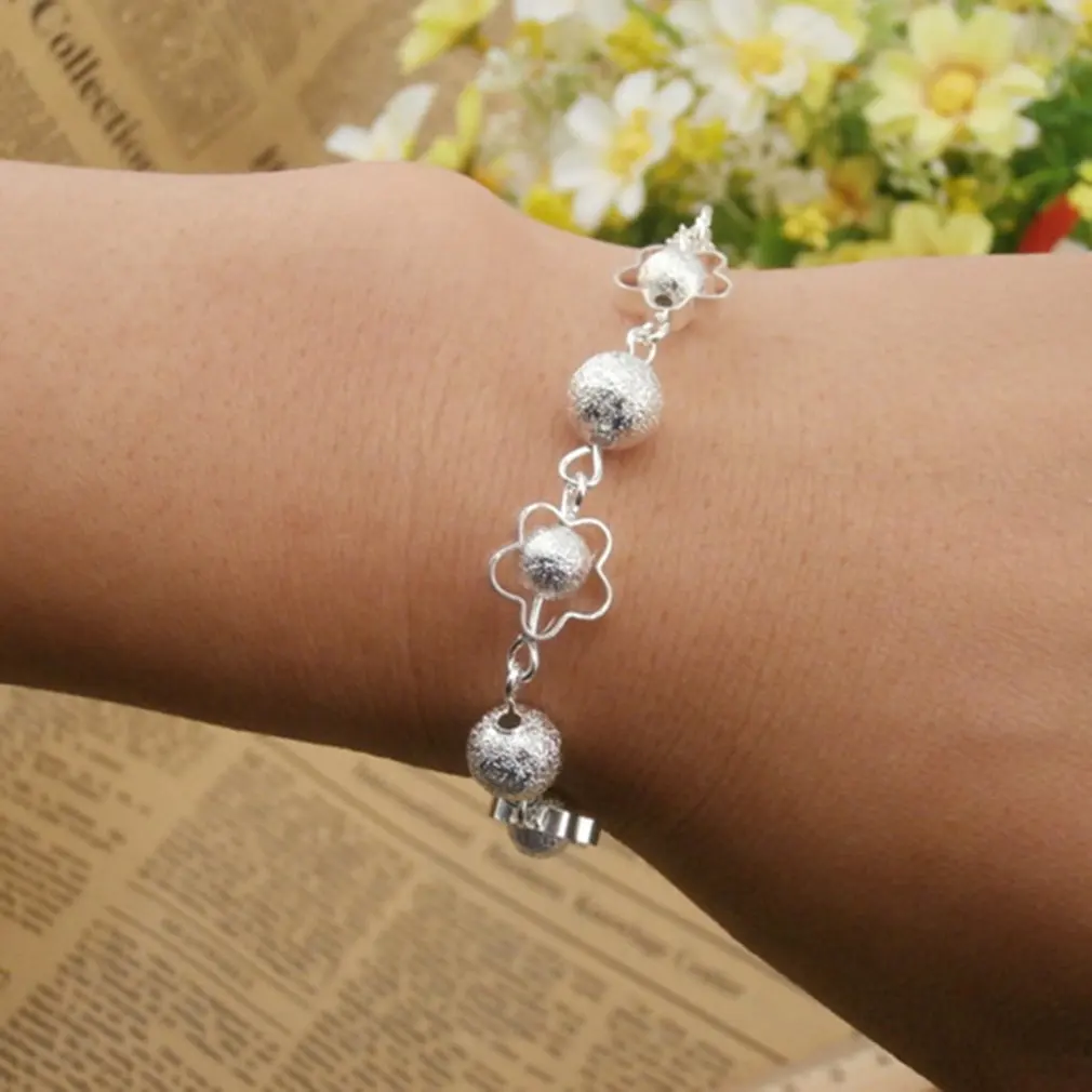 

Jewelry pentagram apple ball shape wholesale tassel plating thick silver bracelet Fashion simple and generous