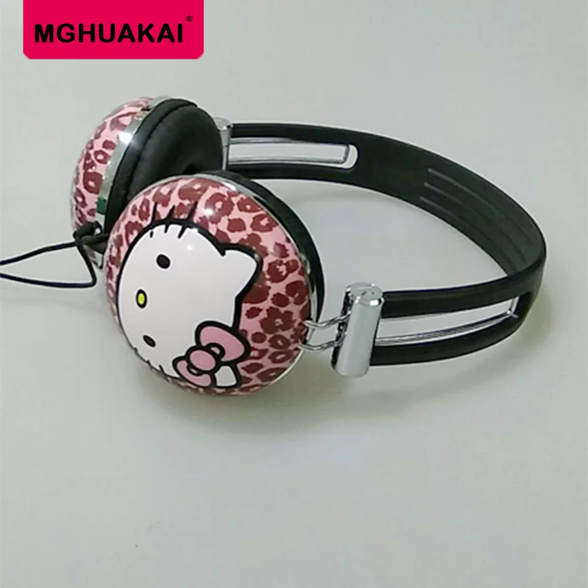 Розовые наушники Hello kitty милые детские музыкальные Проводные Наушники android