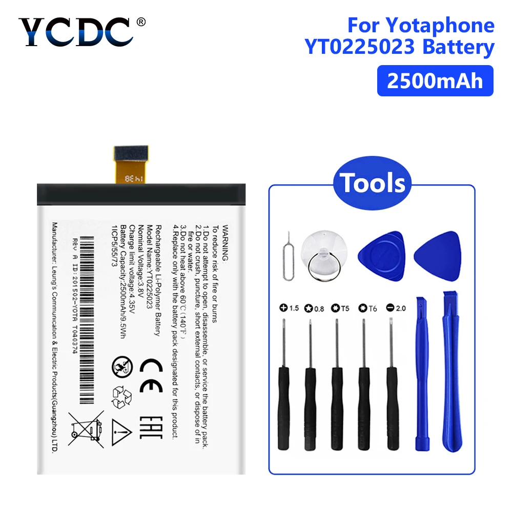 YT0225023 батарея для Yotaphone 2 YD201 YD206 Замена 2500 мАч перезаряжаемая литиевая батарея для телефона батареи Бесплатные инструменты