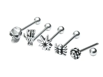 

LO20pcs Surgical Steel PUNK EMO Tongue Ring Bar Nipple Barbells Body Piercing 14G~1.6mm NEW Arrived