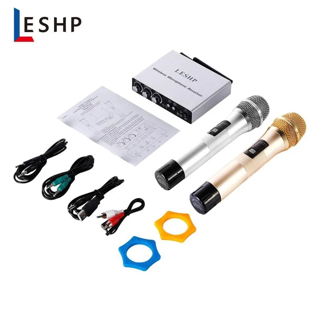 

LESHP K28 Wireless Microphone Karaoke for Music Playing Singing Anytime Machine KTV for Smartphone Or PC 25 Channels Optional