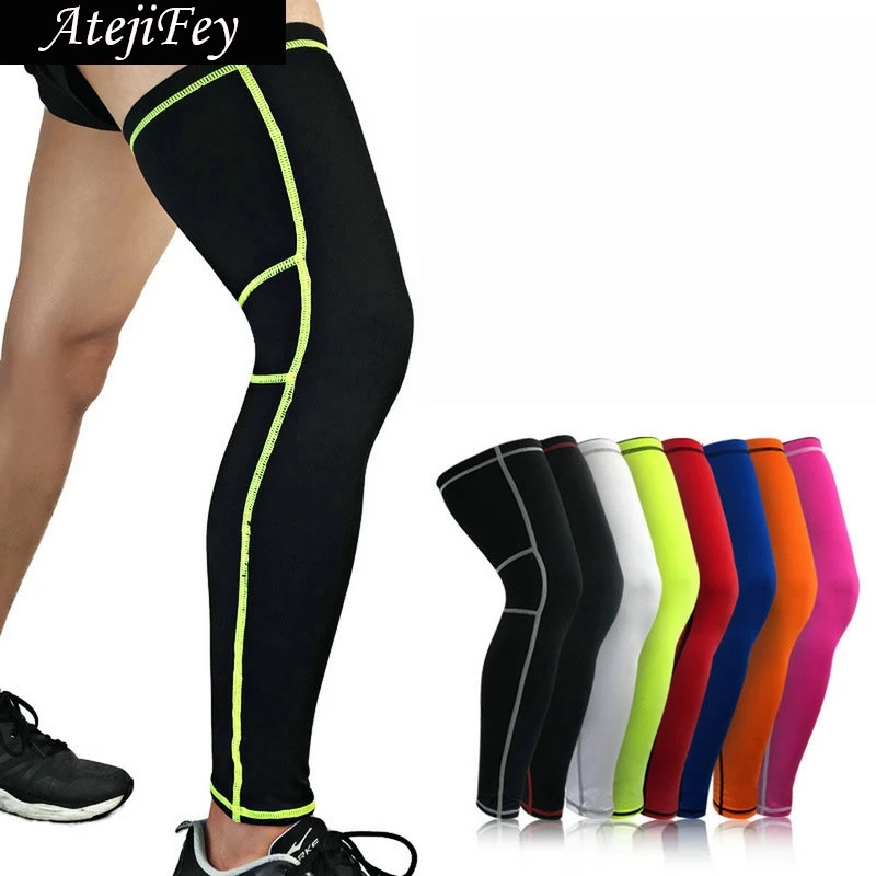 

1pair Seamless Leggings Elastic Legwarmers Outdoor Sports Running Kneepad Basketball Fitness cycling long socks knee protector