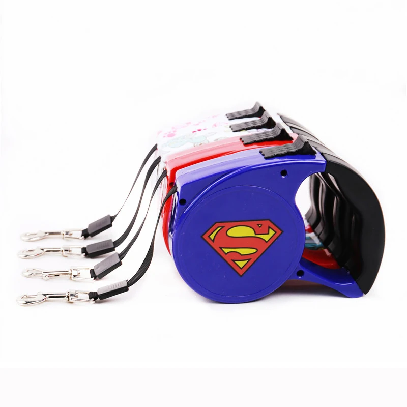 

Iron Man Superman Roulette for Dogs Automatic Retractable Leash Flexible Training Extending Traction Rope Walking Leashes CWQ02