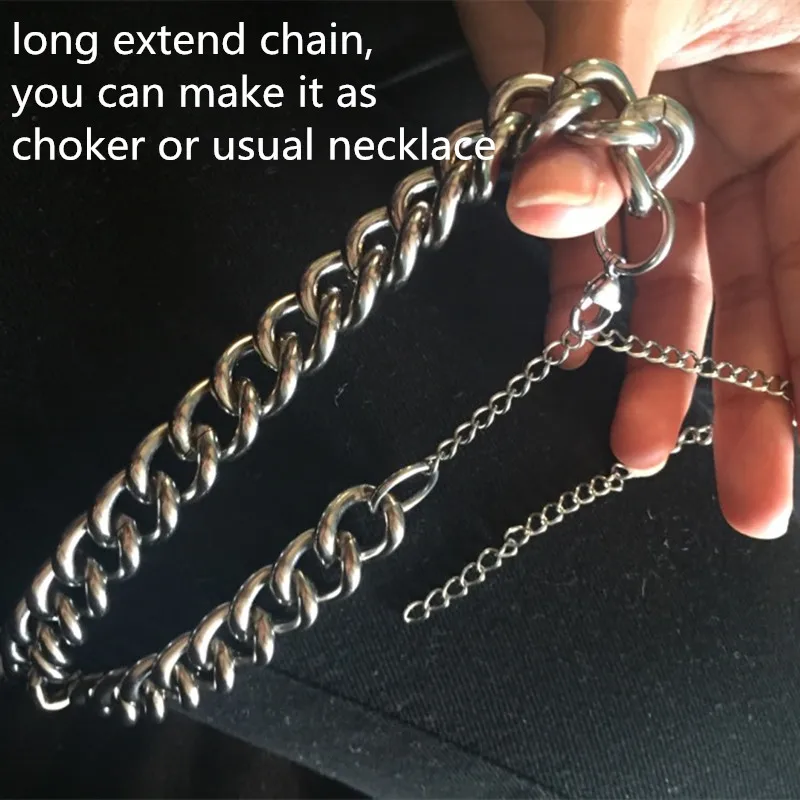 Готическое массивное ожерелье-чокер из нержавеющей стали, Панк массивное ожерелье для женщин Kettingen Kolye, ювелирные изделия, Винтажное колье для женщин