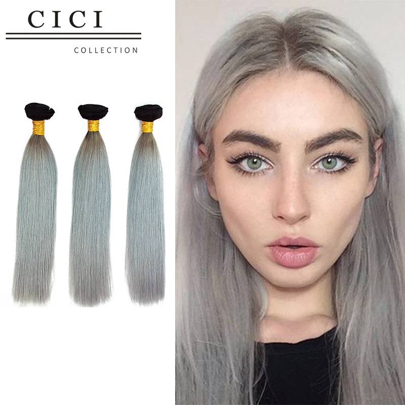 Brazilian Virgin Hair 3bundles straight 2T 1B/Fifty Shades of Grey Hair