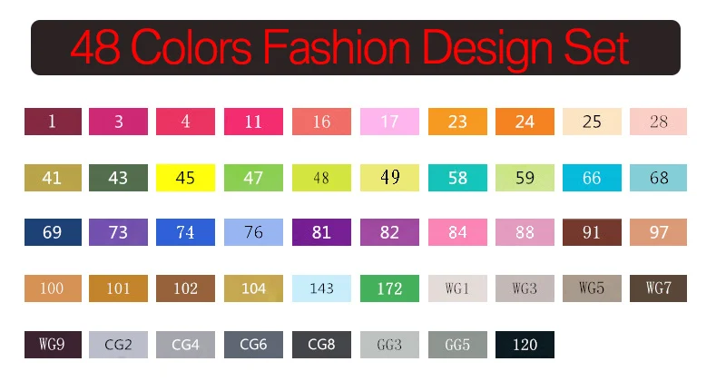 48Colors Fashion TOUCHNEW 36 48 60 72 168 цветов двойная головка художественные маркеры на спиртовой основе Эскиз маркер ручка для рисования манга дизайн поставки - Цвет: 48Colors Fashion
