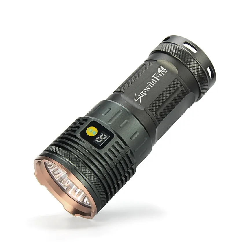Supwildfire 50000LM 15 x XM-L T6 LED Power Digital Display Hunting Flashligt hk