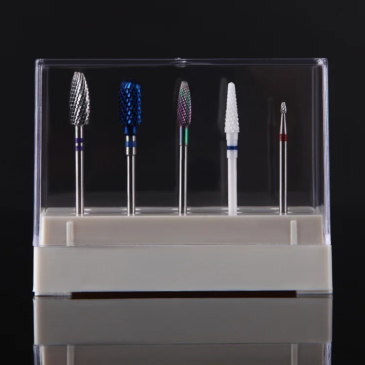 

10 Holes Nail Drill Bit Holder Storage Grinding Display Base Manicure Tool
