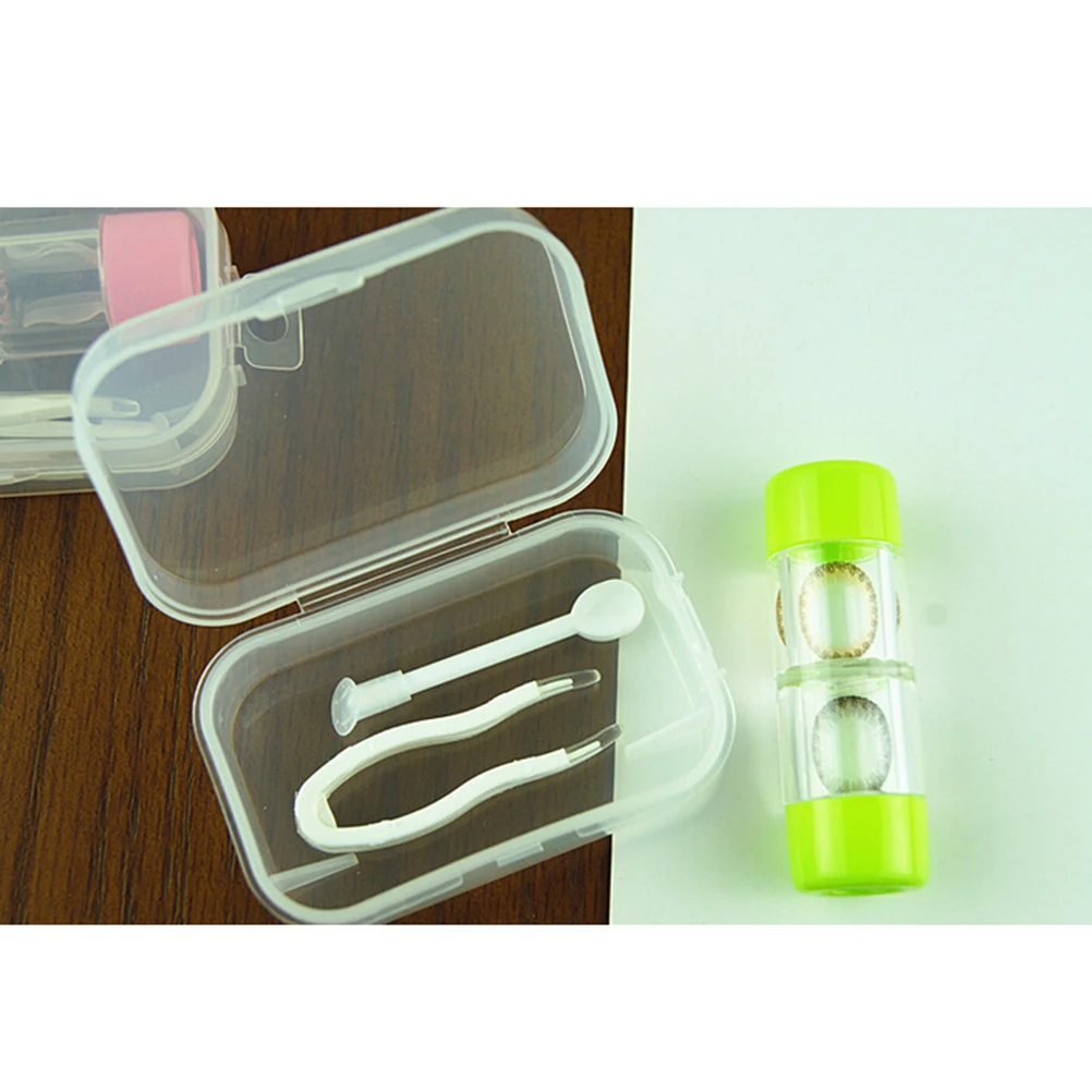3Pcs/set Portable Contact Lens Small Lovely Travel Eyewear Case Bag Box Container Holder Random Color