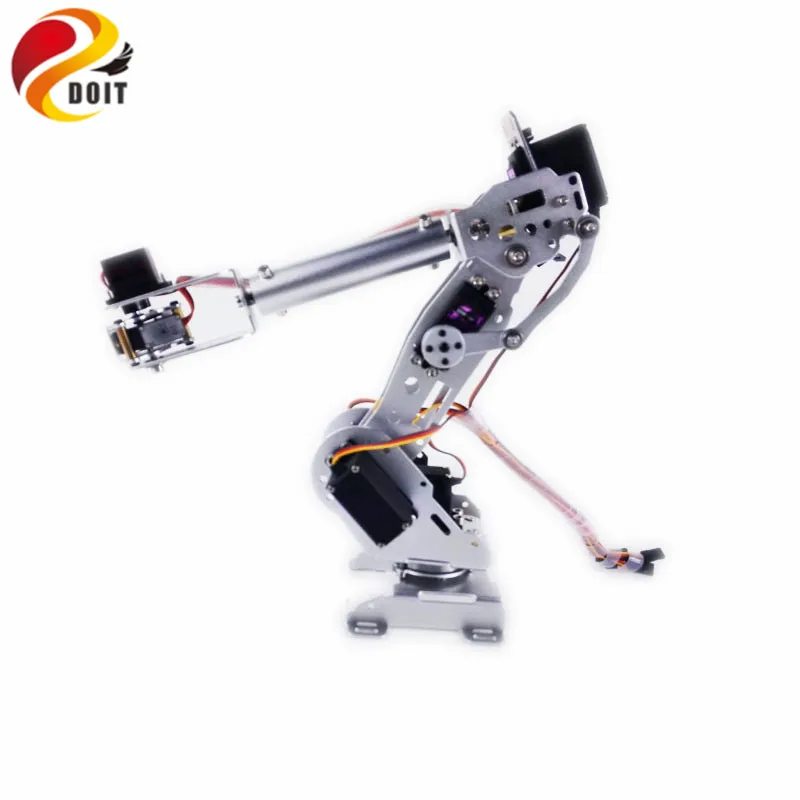7 Dof Robot Arm Metal Manipullator Mechanical Arm All Metal Structure for Arduino Robotic Education wirelessly synchronized robotic arm