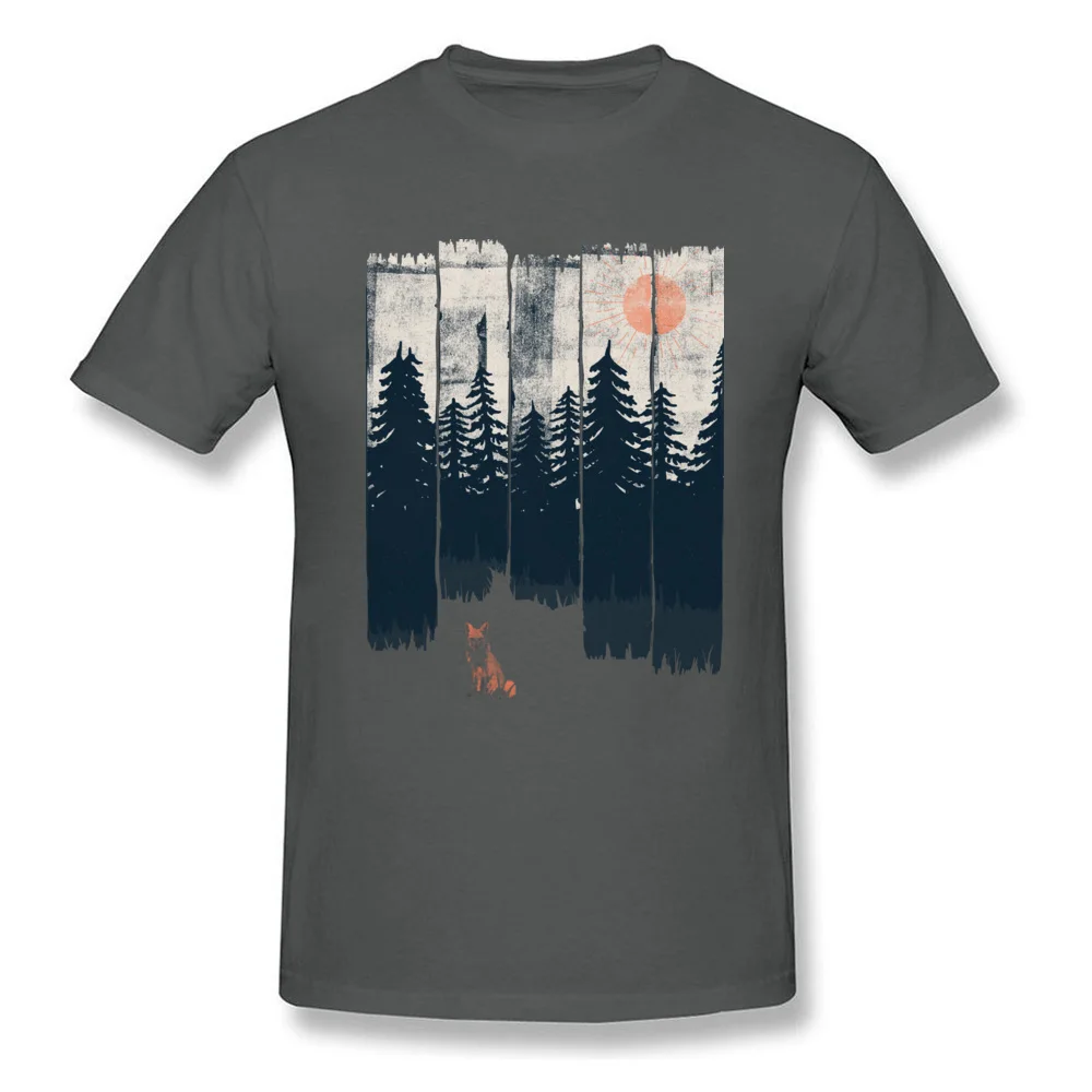 100% Cotton Men Short Sleeve A Fox in the Wild T-Shirt Print Tops T Shirt Family Printed Round Collar Tee Shirts A Fox in the Wild carbon