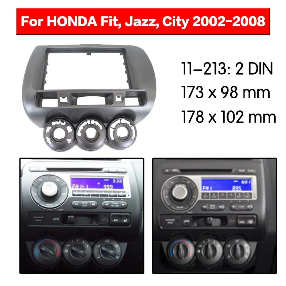 Top Quality Radio Fascia forHONDAFit Jazz(Manual Air-Conditioning)(Right Wheel)Fascia Dash CD Trim Installation Kit 11-213 | Автомобили и