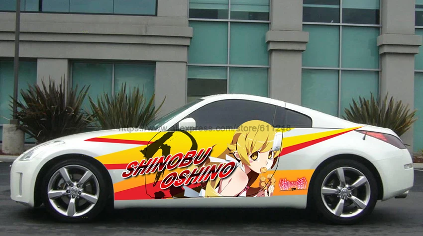 Изготовление под заказ японское аниме Itasha наклейки shinobu oshino гоночное ралли Наклейка 3D наклейка водонепроницаемая пленка для тела