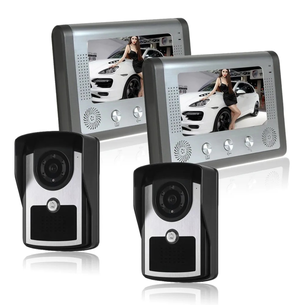 

7" TFT Color Video Door Phone Intercom Doorbell System Kit IR Camera Doorphone monitor Speakerphone Video intercom System