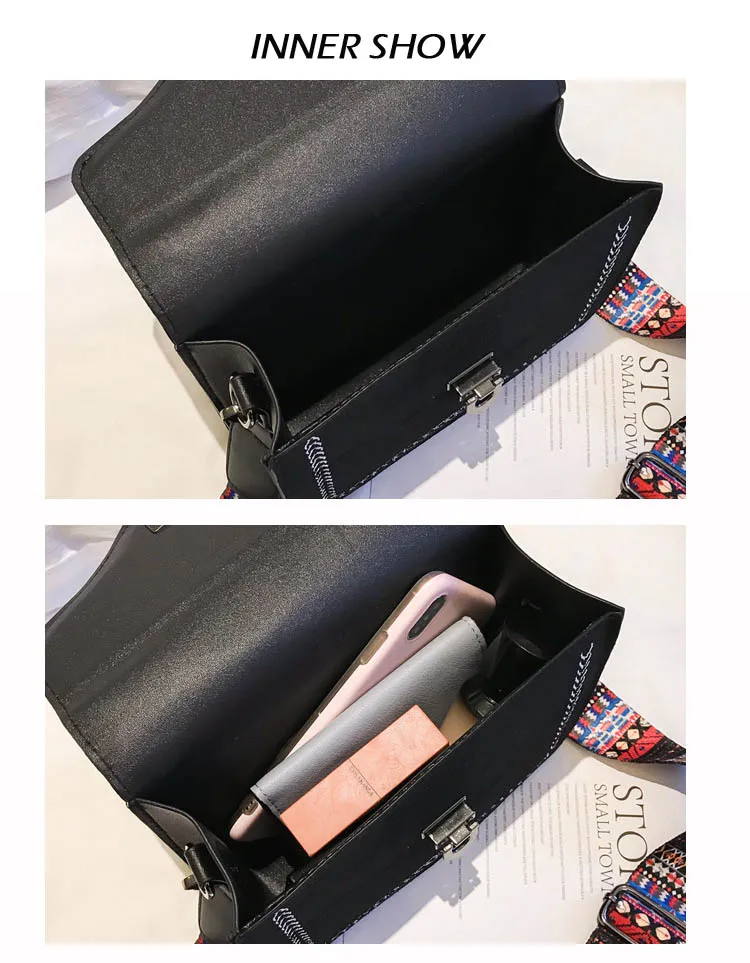 Women's Suede Leather Vintage Handbag Metal Lock Crossbody Bag with Colorful Strap Stylish Girl Red Black Brown Cross Body Purse (11)