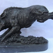 Песня voge gem S1335 Art Decor Бронзовые Чистой Меди Фигурка кабан Свинья Базы Мрамора Статуя Скульптура