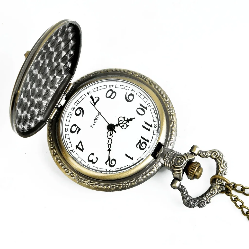 Старинные Бронзовые дизайнерские карманные часы с цепочкой для езды на мотоцикле Для дедушки и папы, как лучшие подарки