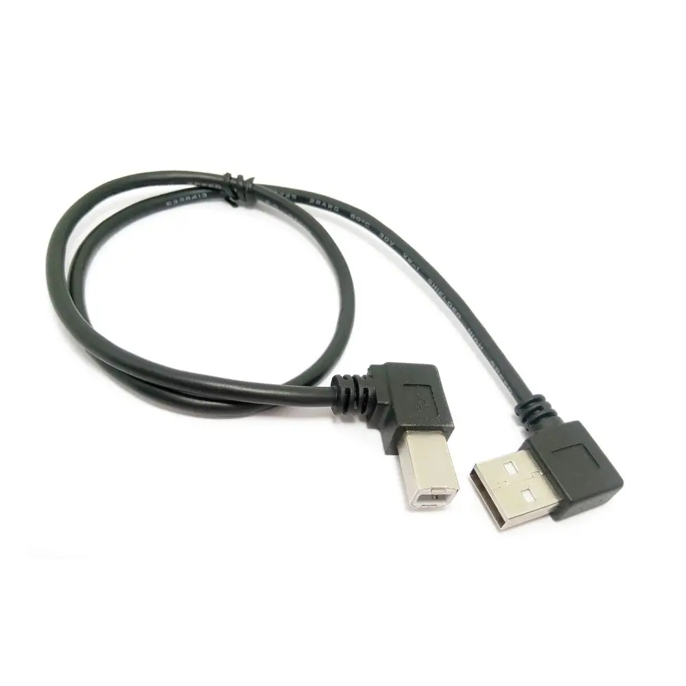 Кабель сканер для принтера 0 5 м 1 с левым углом USB 2 А прямым B папа 90 градусов|angle