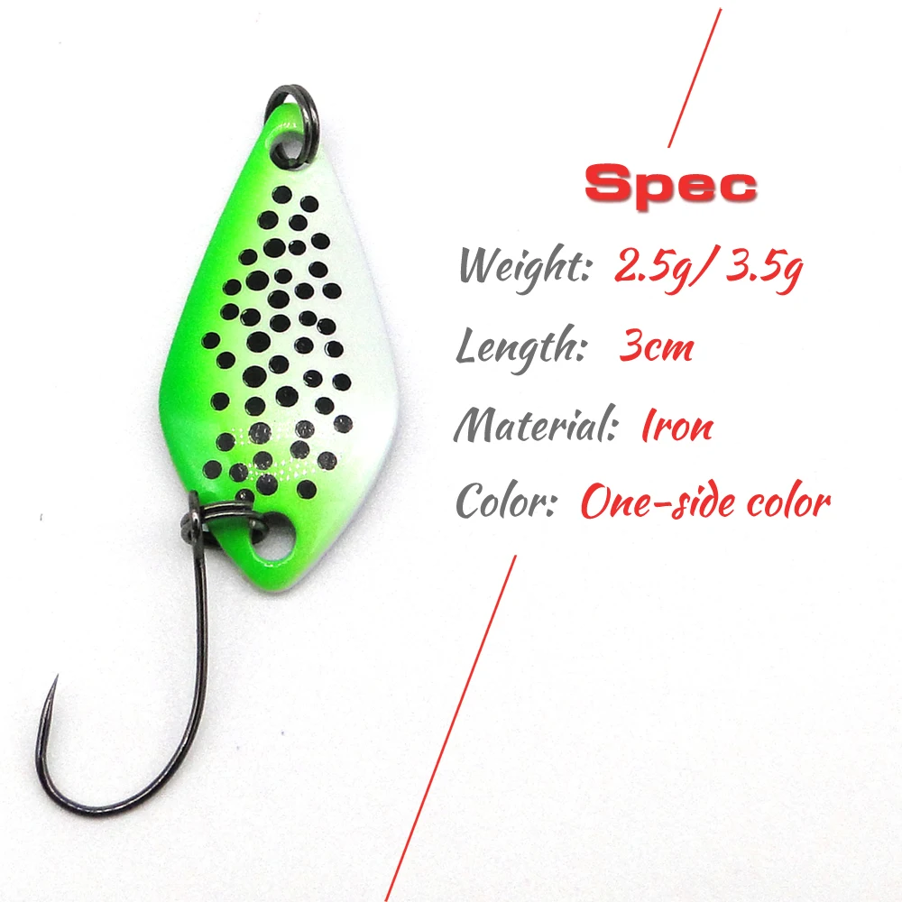 Jerry 1 unid 2,5G 3,5g agua dulce ultraligero pesca UV colores corriente lago área trucha grayling cuchara intermitente spinnerbait pesca