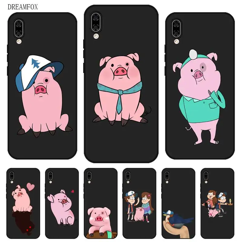N361 Pig Black Silicone Case Cover For Huawei Honor 6A 6C 6X 7C 7X 8 Lite Pro |