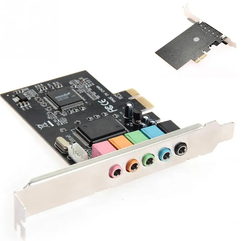

New Arrival PCI Express PCI-E 5.1-channel sound card CMI8738 Audio Sound Card w/ Low Profile Bracket Expansion Card