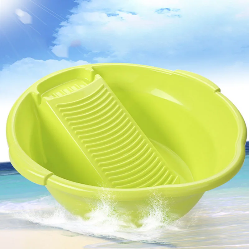 

Large plastic wash basin with foam broom high quality practical thickening baby underwear laundry tub convenient home supplies