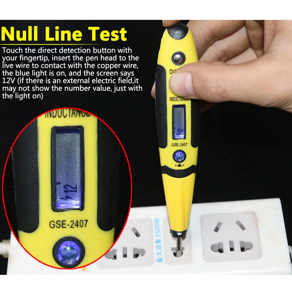 Multi Function Digital Induction Test Pencil Screwdriver Electrical Tester With LED Light Power
