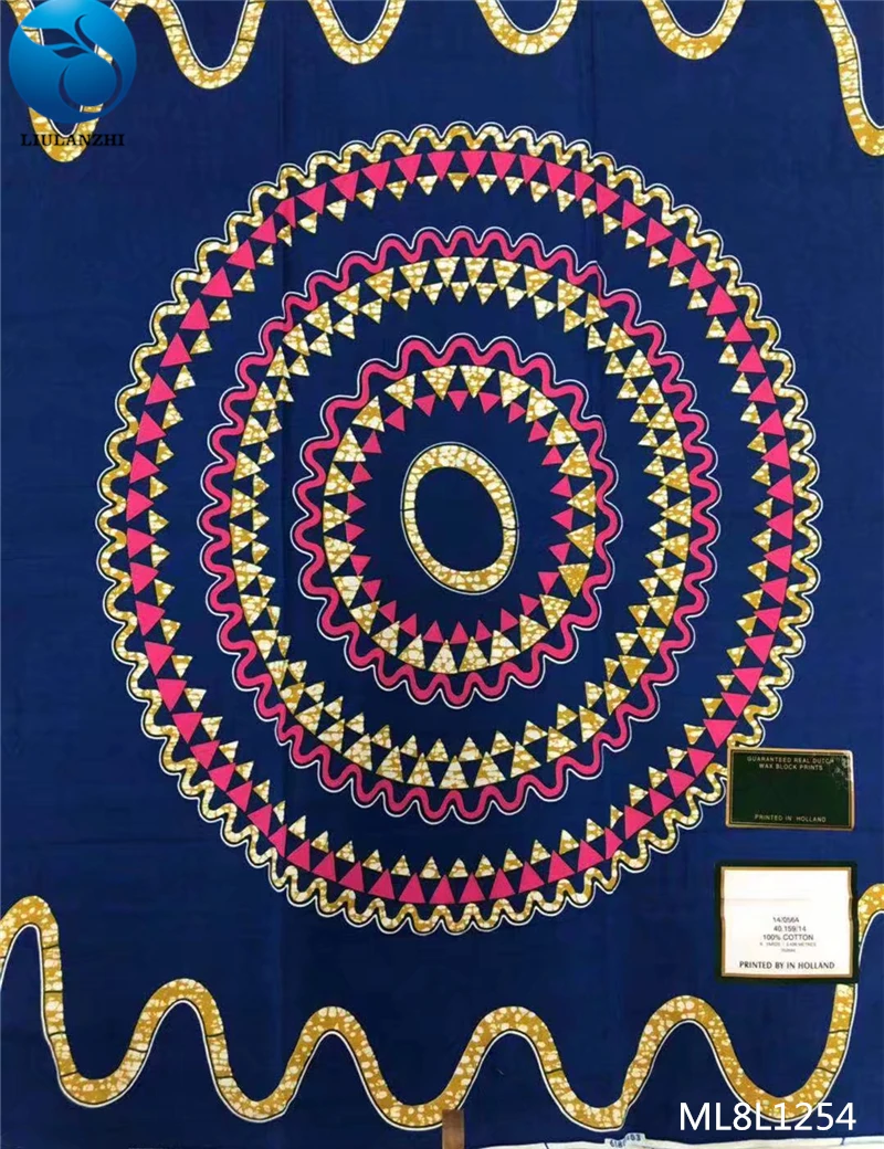 

LIULANZHI african fabrics cotton wax fabric for dress Latest design ankara wax real fabric 6yards ML8L1236-ML8L1259