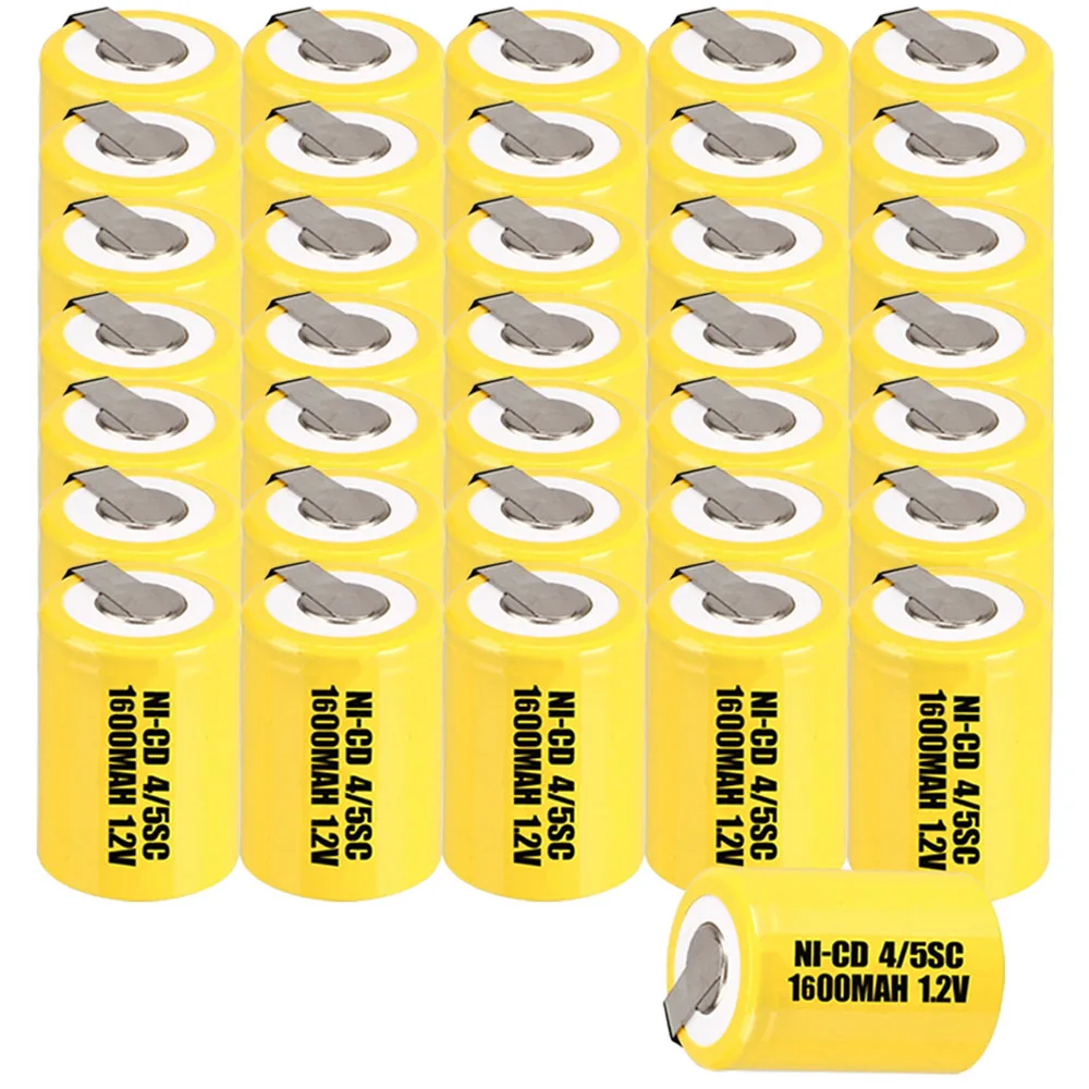 36 шт 4/5SC батареи 1,2 V SUBC батареи перезаряжаемые 1600 mah плоские верхние цвета случайный