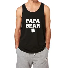 Loo show Папа медведь тренировки Графический Хлопок майка топы для мужчин