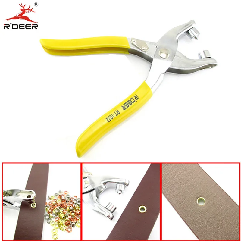 

RDEER Eyelet Punch Plier with 100pcs Eyelets For Leather Cardboard Clothes Button Pliers Hole Puncher Hand Tools