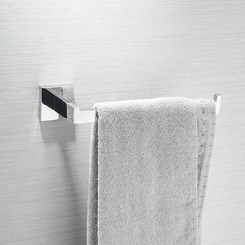 AUSWIND Modern silver Square base 304 stainless steel towel ring bathroom towel rack wall mount
