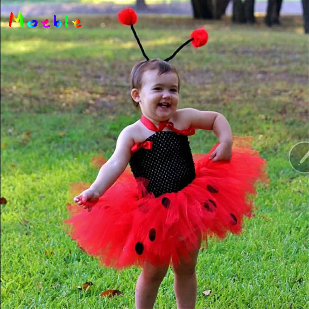 Ladybug Design Baby Girls Tutu Dress Costume Dot Toddler Kids Dresses