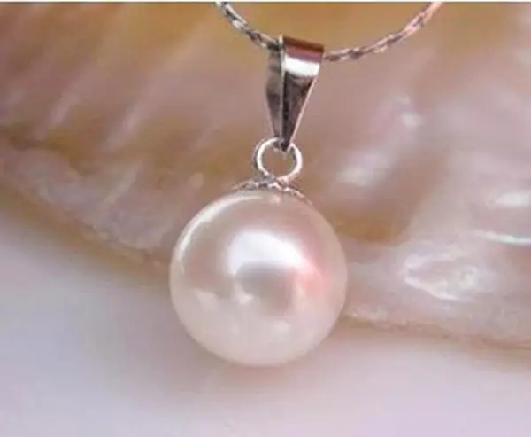 

80%OFF 9.5mm AAAA+++ Akoya Natural White Pearls Pendant 925Silver OR 14kt Gold