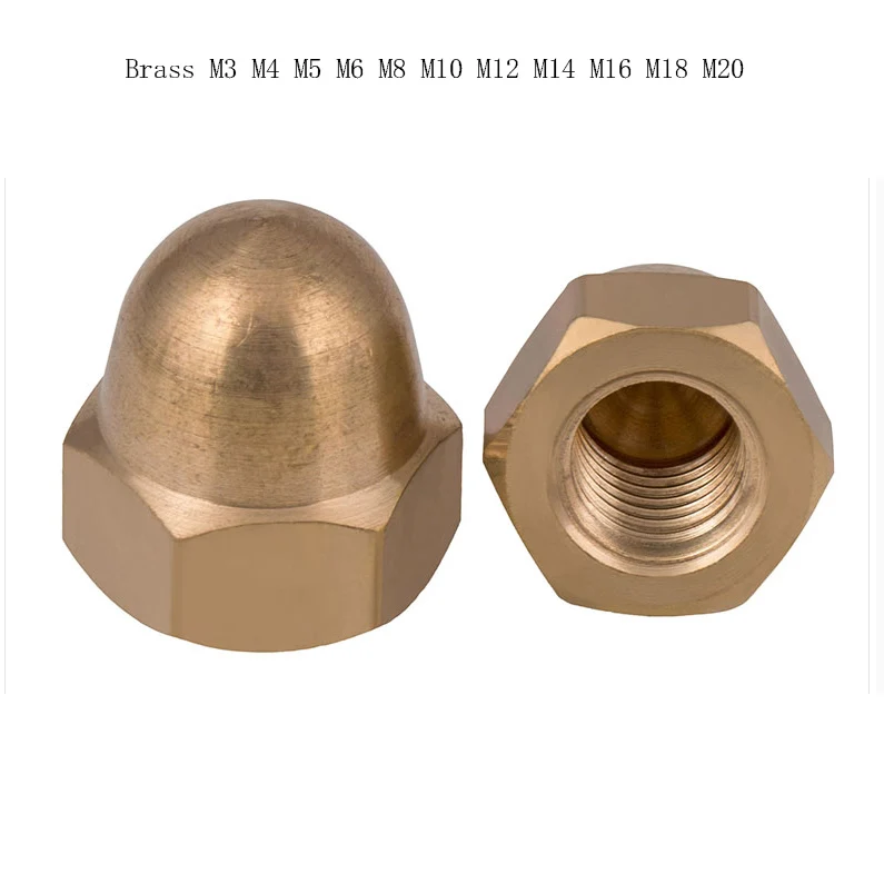 4 mm M4 Ottone CUPOLA Dadi Esagonale Metrica Esagonale a cupola Dadi DIN 1587
