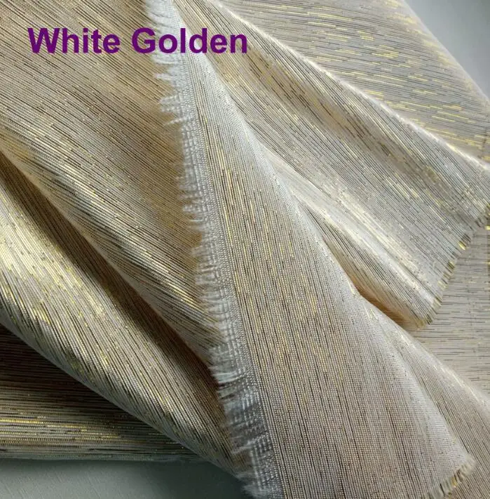 45 см* 138 см блестящая ткань металлик блестящая хлопковая ткань шантун шелковая Свадебная обувь сумка занавес Свадьба Косплей материал - Цвет: white golden