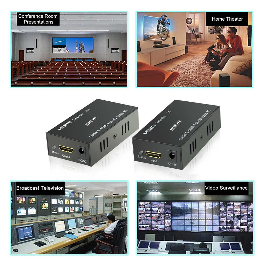 196ft HDMI удлинитель расширитель SGEYR 60 м передатчик приемник TX RX по UTP RJ45 Cat5e/6 сплиттер