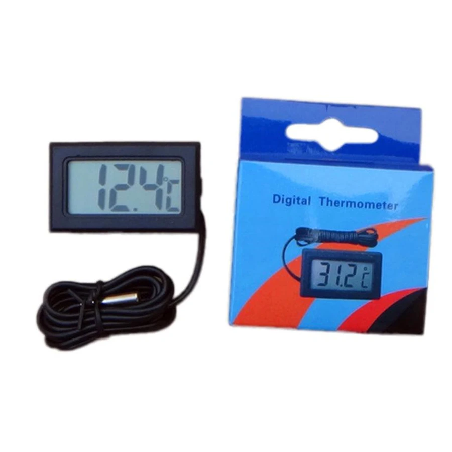 3 м термометр Мини ЖК-дисплей Дисплей цифровой термометр с датчиком черный 1,5 V термометр для дома и улицы