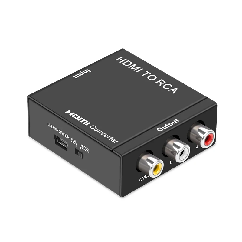 

HDMI TO AV Video Converter Box HD HDMI to RCA Scaler CVBS L/R 1080P Video Adapter Cable Box Support PAL NTSC AV/CVBS PAL/NTSC