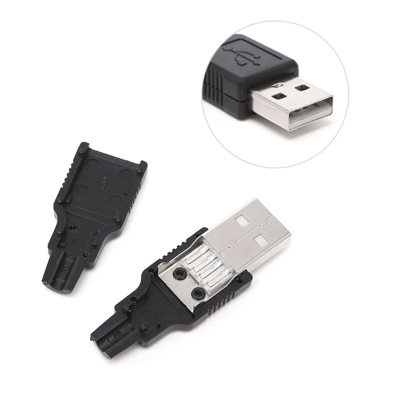 10 комплектов сделай сам USB 2 0 тип А штекер 4 контактный разъем с пластиковой