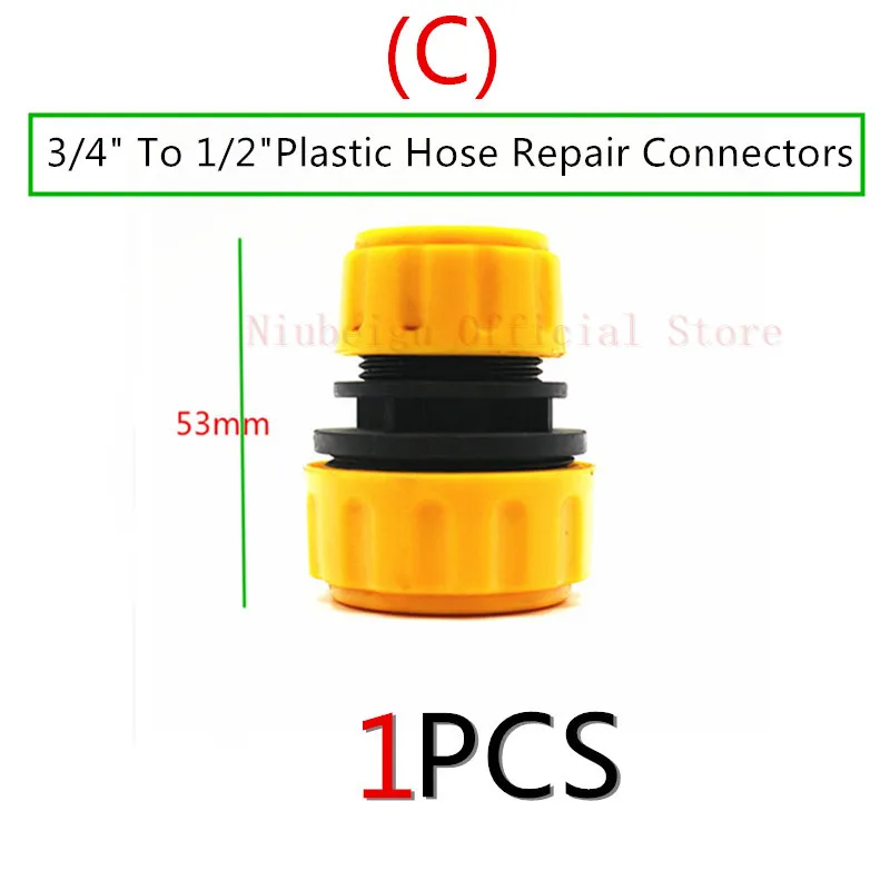 1PC 1/2" 3/4" Plastic Hose Joiner Repairer Hose Fitting Connector Joiners Repairers Hose End Fittings Watering Water Gun