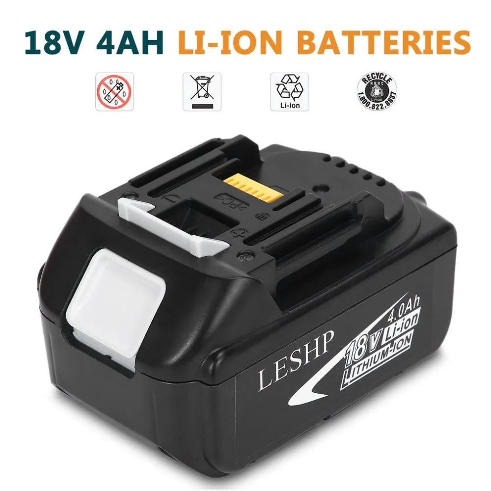 

Newest Non-Toxic Replacement Battery High Performance 18V 4.0Ah LESHP Li-Ion Battery For Makita BL1840B Durable Power Tool