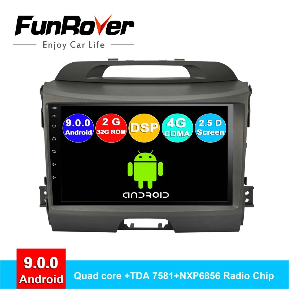 

FUNROVER 2G RAM 32G ROM android 9.0 2.5D+IPS car radio player dvd for kia sportage 2009-2015 car multimedia navigation stereo BT
